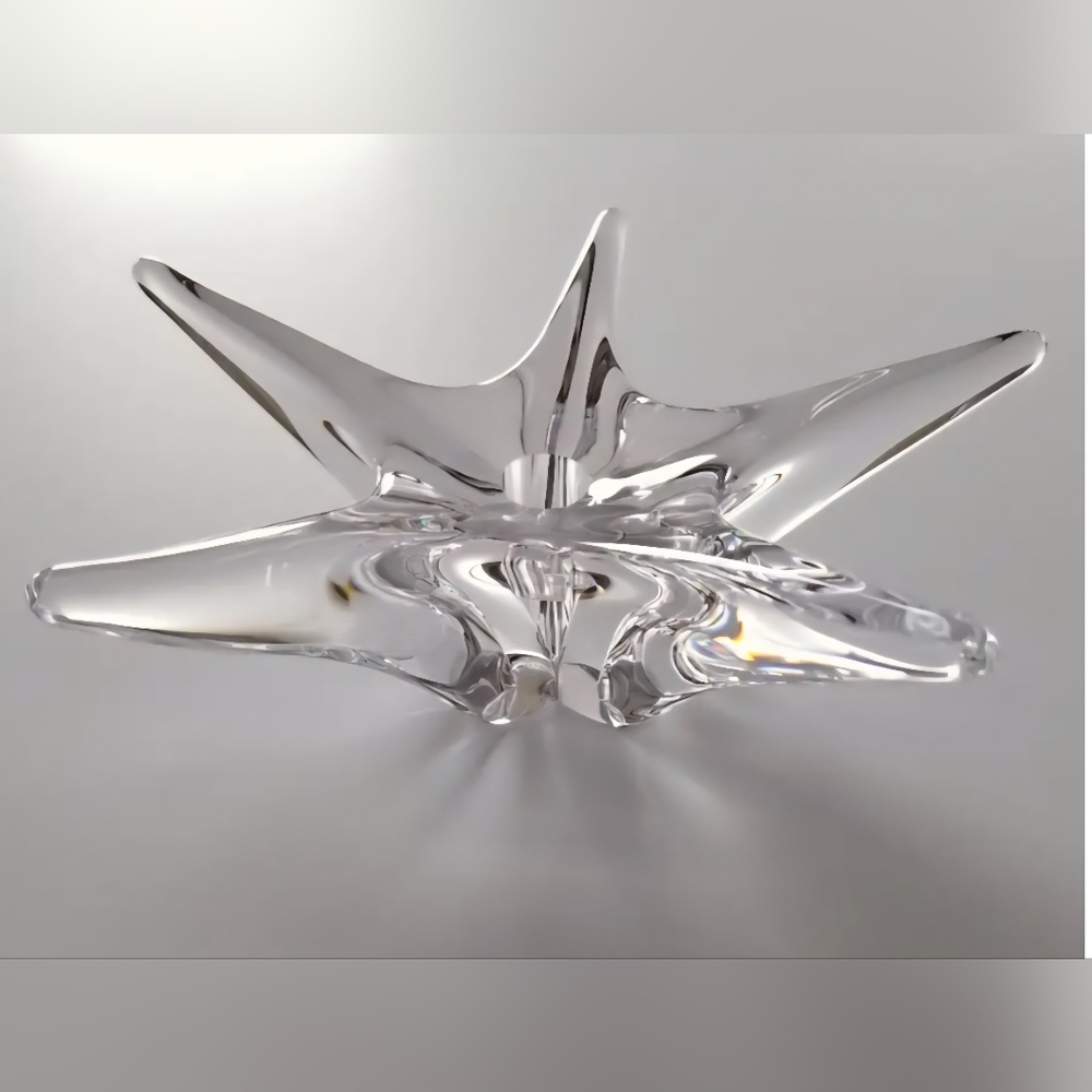 Vintage Daum Star Crystal Candle Holder , 1970s , France